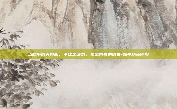 当和平精英停服,不止是游戏,更是青春的落幕-和平精英停服