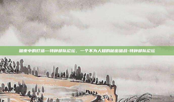 暗夜中的灯塔—特种部队论坛,一个不为人知的秘密暗战-特种部队论坛