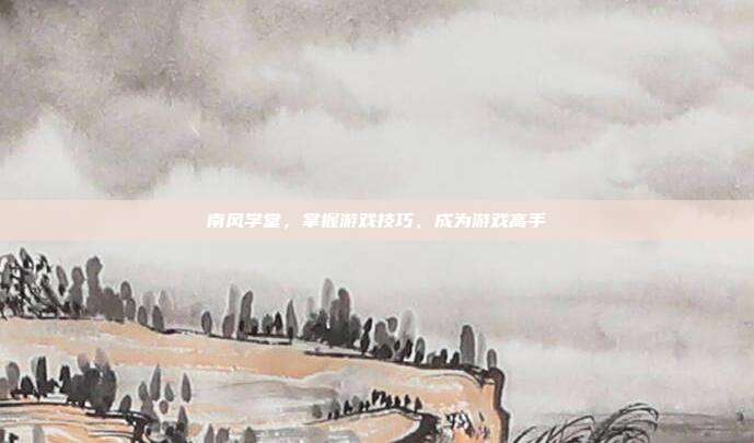 南风学堂,掌握游戏技巧,成为游戏高手