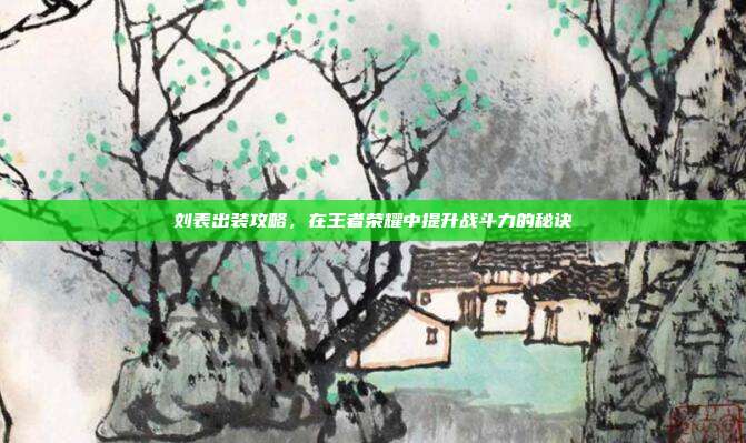 刘表出装攻略,在王者荣耀中提升战斗力的秘诀