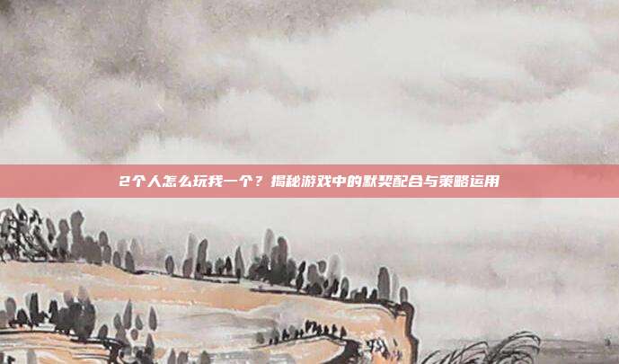 2个人怎么玩我一个?揭秘游戏中的默契配合与策略运用