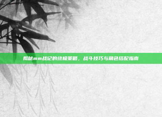 揭秘mm战记的终极策略,战斗技巧与角色搭配指南