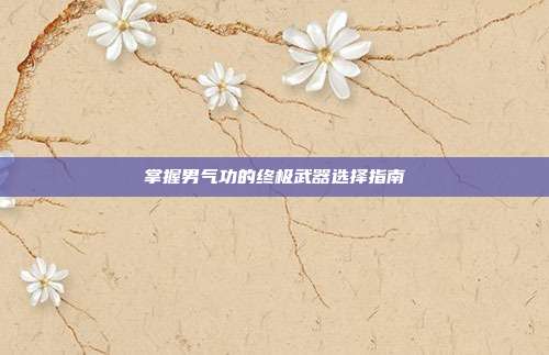 掌握男气功的终极武器选择指南