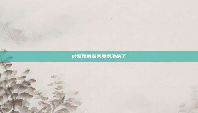 被费翔的商务殷语洗脑了