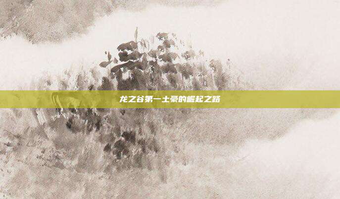 龙之谷第一土豪的崛起之路