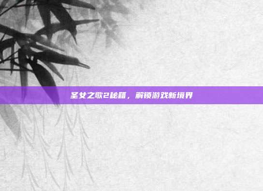 圣女之歌2秘籍,解锁游戏新境界