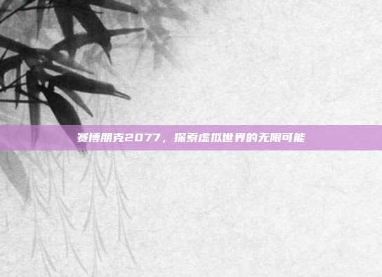赛博朋克2077,探索虚拟世界的无限可能
