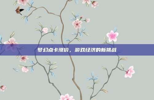 梦幻点卡涨价,游戏经济的新挑战