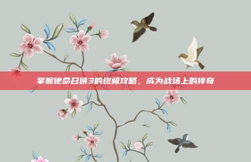 掌握使命召唤3的终极攻略,成为战场上的传奇