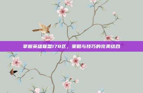 掌握英雄联盟178区，策略与技巧的完美结合