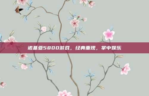 诺基亚5800游戏,经典重现,掌中娱乐