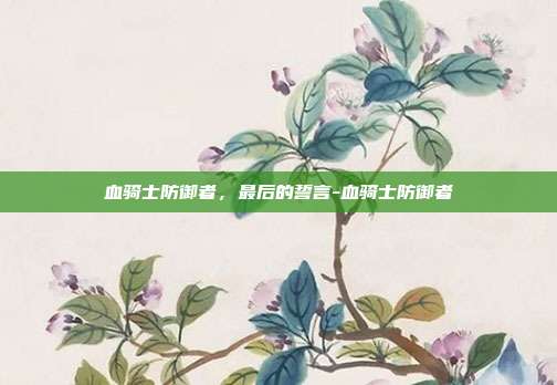 血骑士防御者,最后的誓言-血骑士防御者