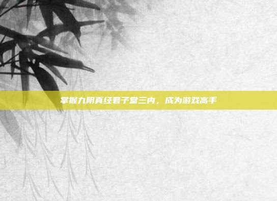 掌握九阴真经君子堂三内，成为游戏高手