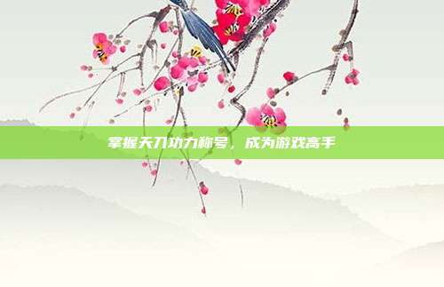 掌握天刀功力称号，成为游戏高手