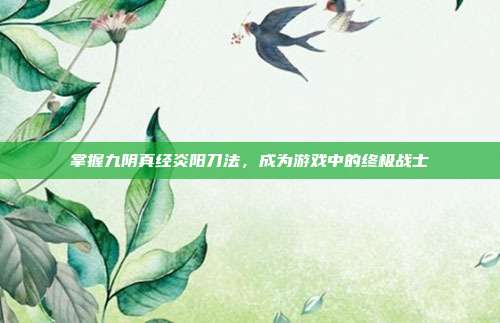 掌握九阴真经炎阳刀法，成为游戏中的终极战士