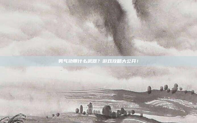 男气功带什么武器?游戏攻略大公开!