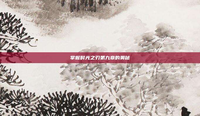 掌握时光之刃第九章的奥秘