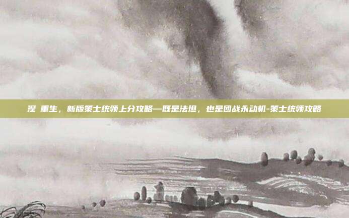 涅槃重生,新版策士统领上分攻略—既是法坦,也是团战永动机-策士统领攻略