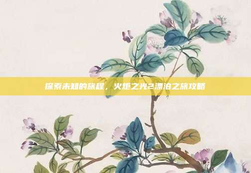 探索未知的旅程，火炬之光2漂泊之旅攻略