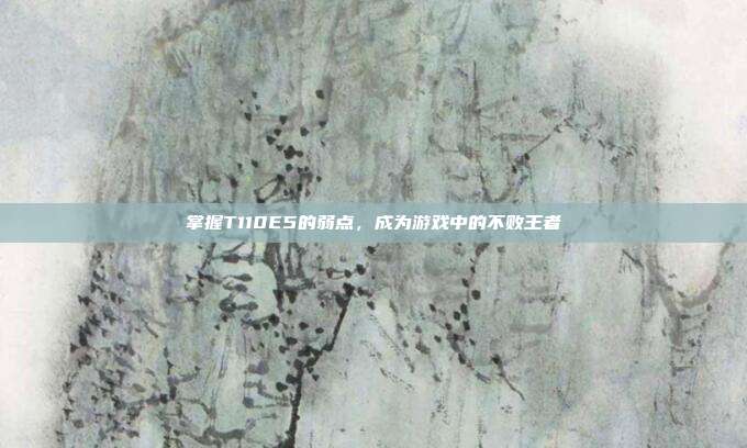 掌握T110E5的弱点，成为游戏中的不败王者