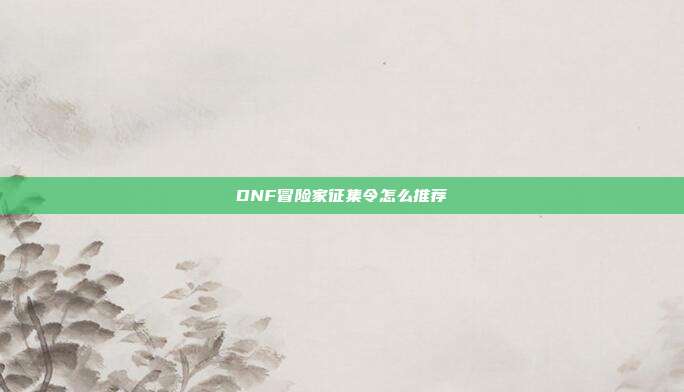 DNF冒险家征集令怎么推荐