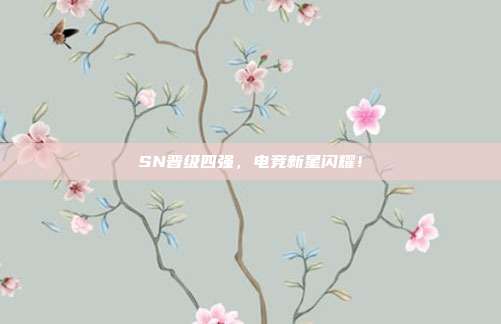SN晋级四强,电竞新星闪耀!