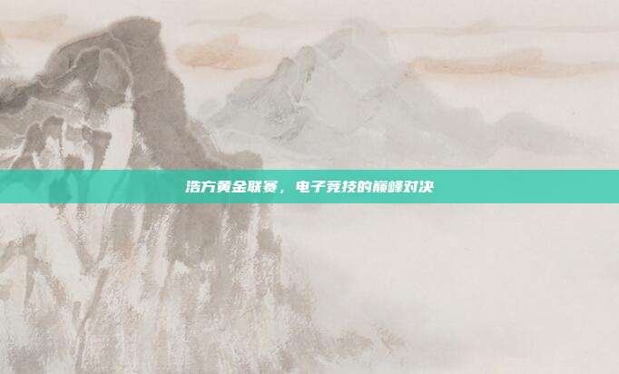 浩方黄金联赛,电子竞技的巅峰对决
