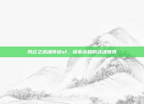 风云之武魂传说sf，探索未知的武魂世界