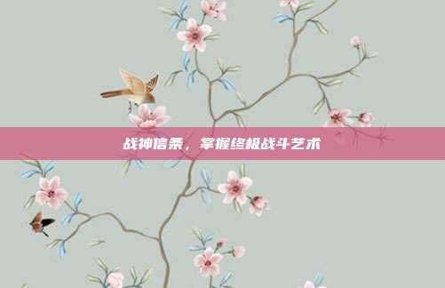 战神信条，掌握终极战斗艺术