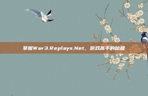 掌握War3.Replays.Net，游戏高手的秘籍