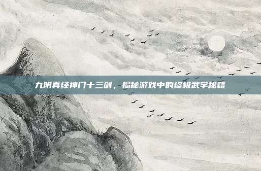 九阴真经神门十三剑,揭秘游戏中的终极武学秘籍
