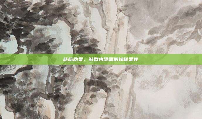慈航命案,游戏内隐藏的神秘案件