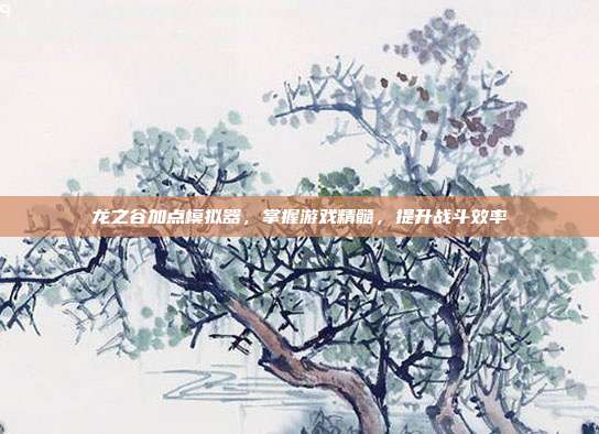 龙之谷加点模拟器,掌握游戏精髓,提升战斗效率