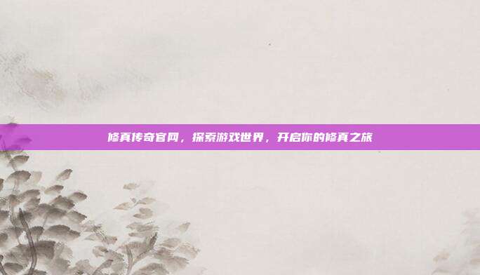 修真传奇官网,探索游戏世界,开启你的修真之旅