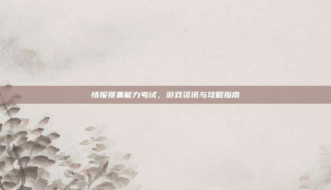 情报搜集能力考试,游戏资讯与攻略指南