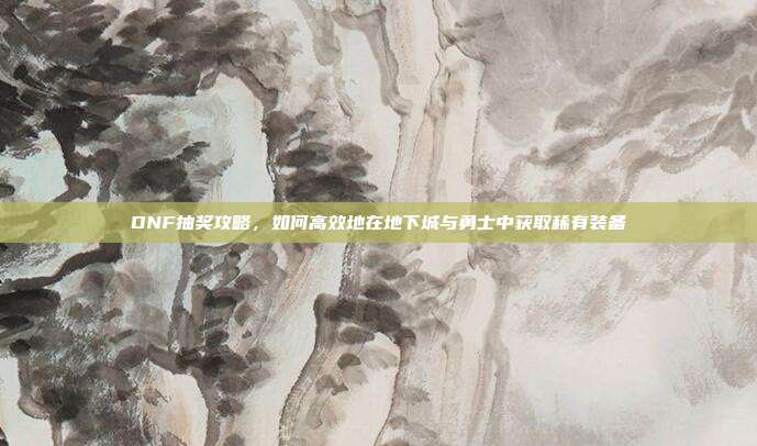 DNF抽奖攻略,如何高效地在地下城与勇士中获取稀有装备