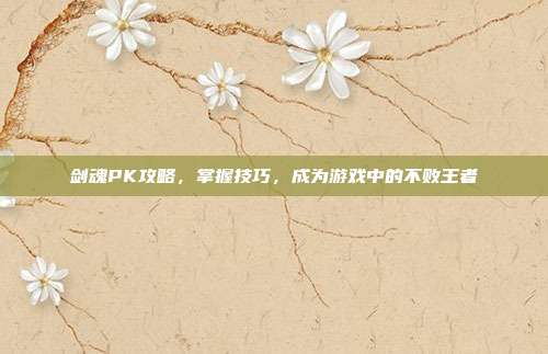 剑魂PK攻略,掌握技巧,成为游戏中的不败王者