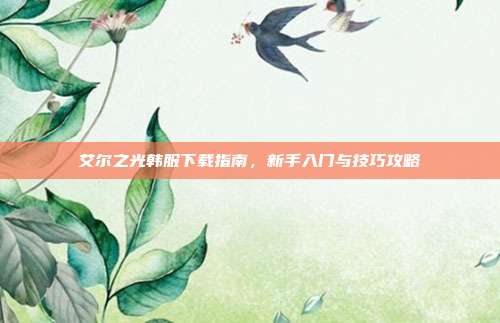 艾尔之光韩服下载指南,新手入门与技巧攻略