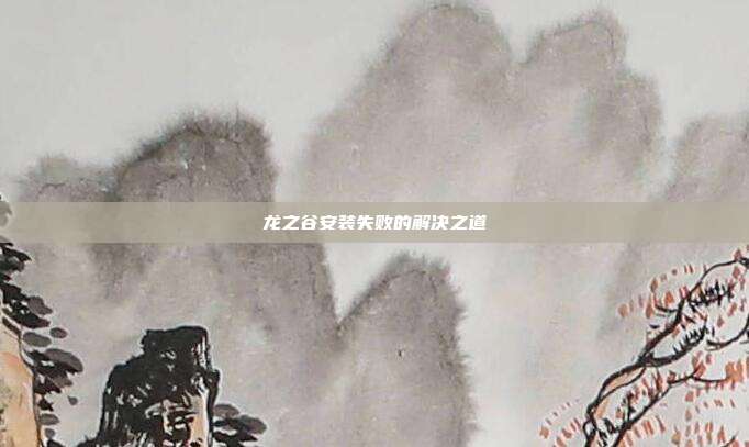 龙之谷安装失败的解决之道