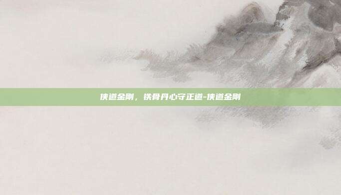 侠道金刚,铁骨丹心守正道-侠道金刚