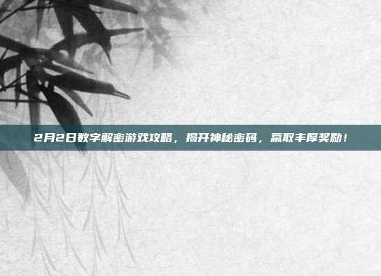 2月2日数字解密游戏攻略,揭开神秘密码,赢取丰厚奖励!