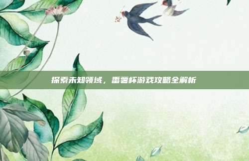 探索未知领域,番薯杯游戏攻略全解析