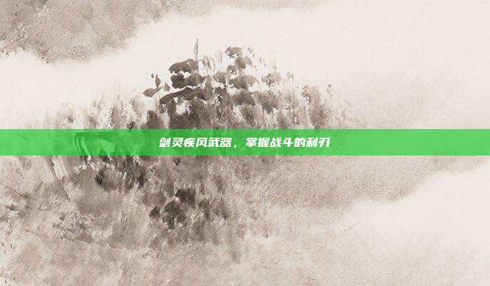 剑灵疾风武器,掌握战斗的利刃