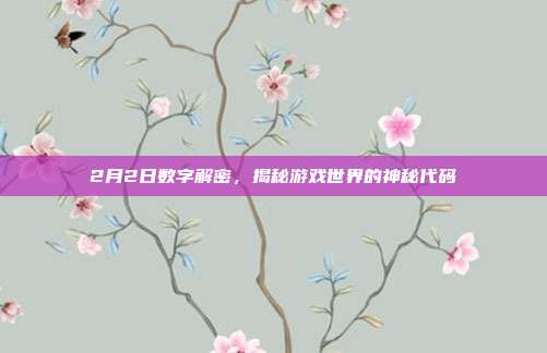 2月2日数字解密，揭秘游戏世界的神秘代码