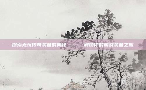 探索无忧传奇装备的奥秘 —— 解锁你的游戏装备之旅