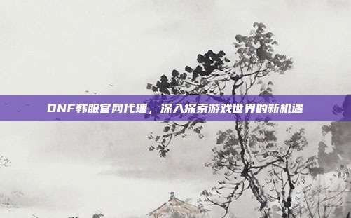 DNF韩服官网代理,深入探索游戏世界的新机遇