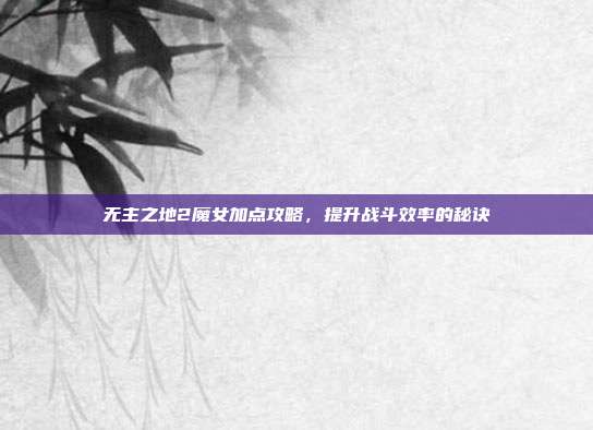 无主之地2魔女加点攻略,提升战斗效率的秘诀