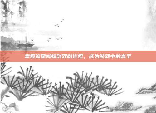 掌握流星蝴蝶剑双刺连招,成为游戏中的高手