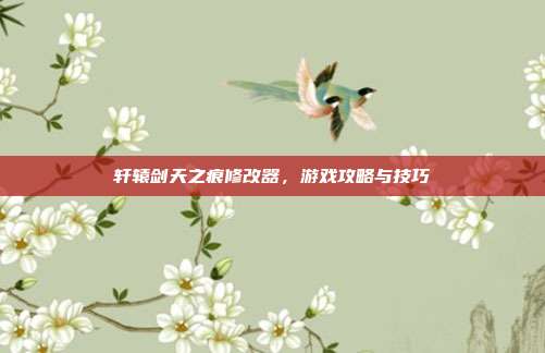 轩辕剑天之痕修改器,游戏攻略与技巧