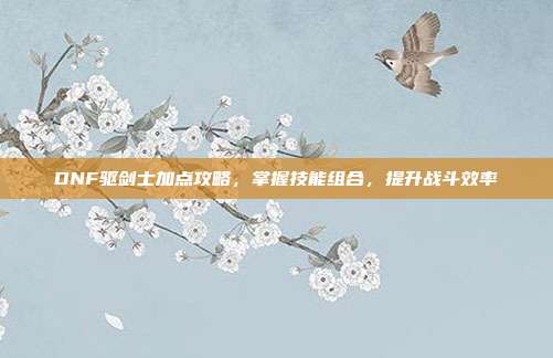 DNF驱剑士加点攻略,掌握技能组合,提升战斗效率